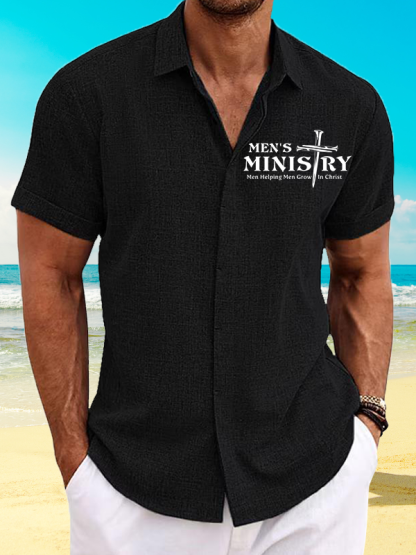 Men's Ministry ,Men Helping Men ,Church ministry Jesus God Christian Short Sleeve Shirt