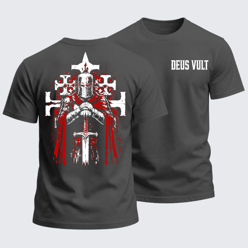 Heavyweight Cotton Tee - Deus Vult: God Wills It