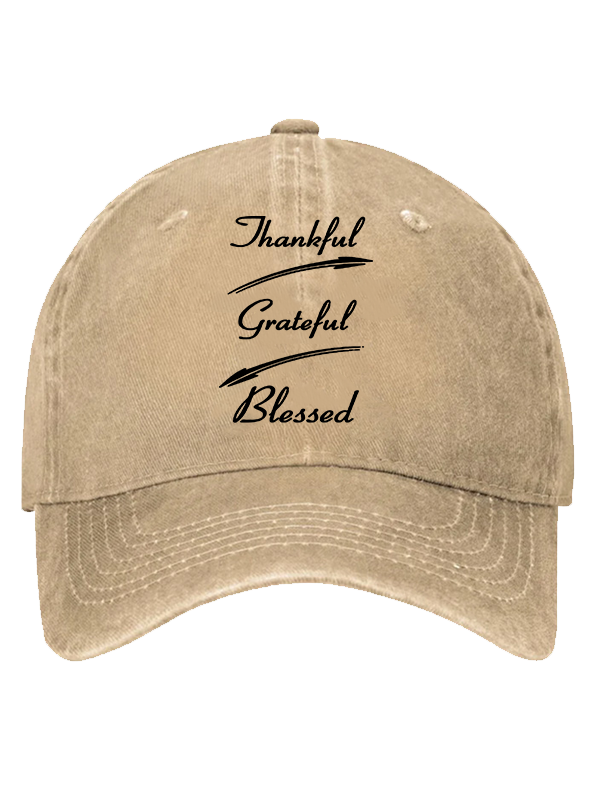 Thankful Grateful Blessed Christian Hat