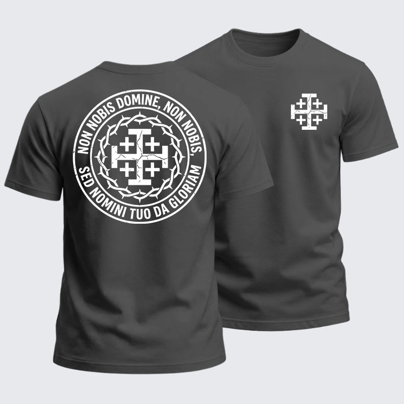 Heavyweight Cotton Tee - Non Nobis Domine, Non Nobis, Sed Nomini Tuo Da Gloriam