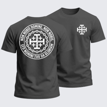 Heavyweight Cotton Tee - Non Nobis Domine, Non Nobis, Sed Nomini Tuo Da Gloriam
