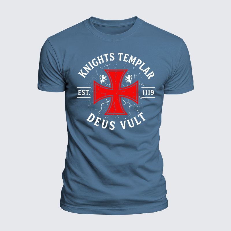 Luxe Mercerized Cotton Tee - Knights Templar Deus Vult