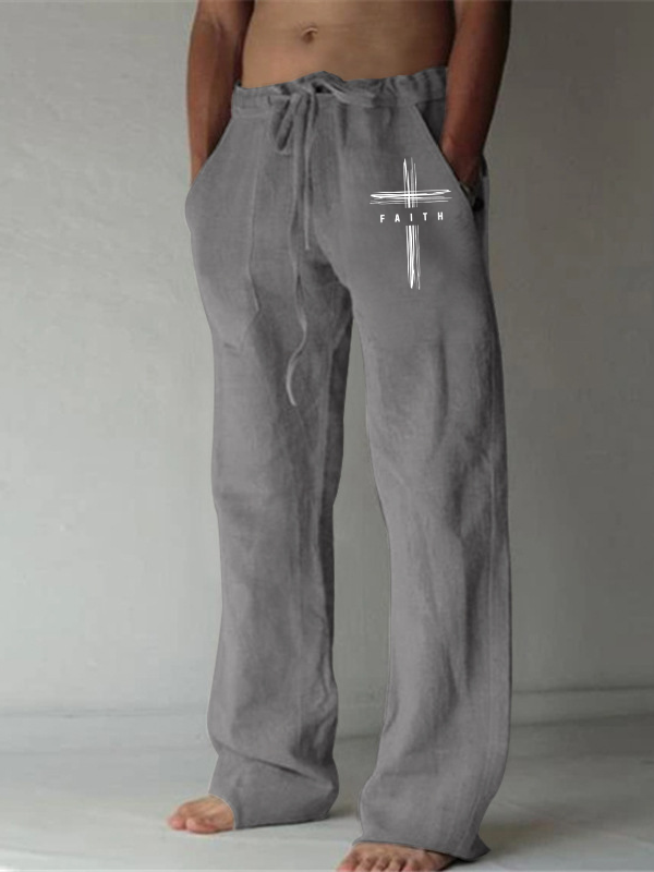 Men's Faith Cross Christian Beach Pants