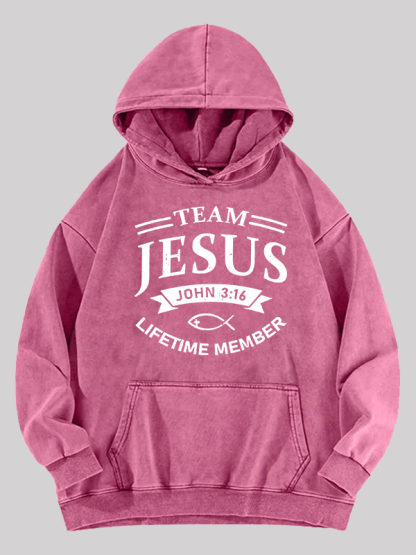 Jesus Team Jesus God Christian Washed Hoodie