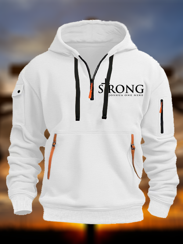 Strong Joshua One Nine Jesus God Christian Zipper Hoodies