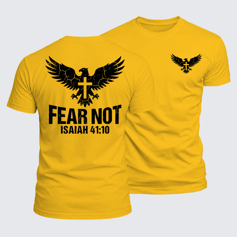 Fear Not Isaiah 41:10 Jesus God Christian  – Luxe Mercerized Interlock Cotton Tee