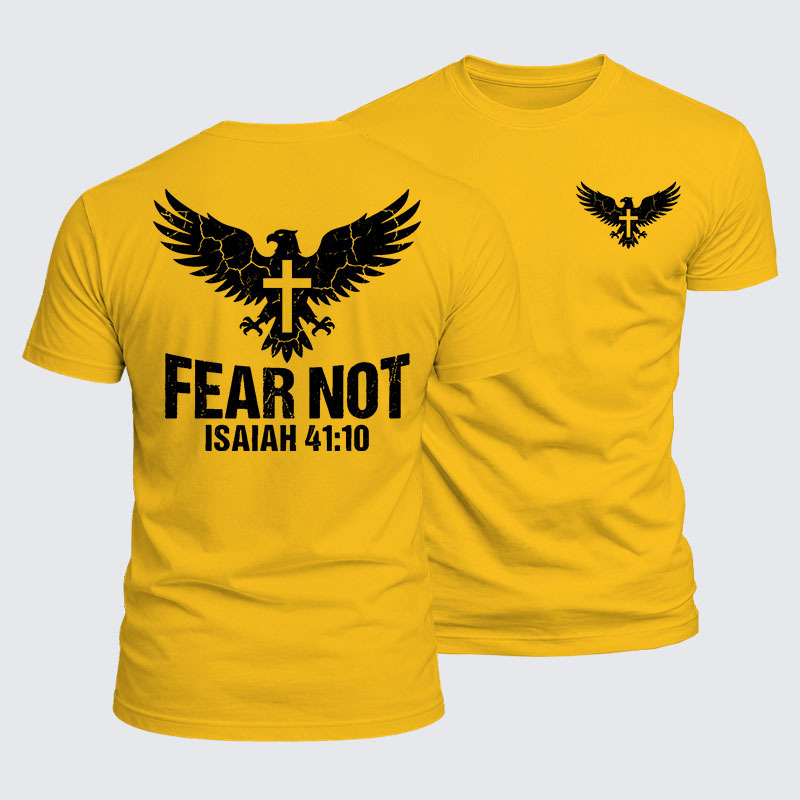 Fear Not Isaiah 41:10 Jesus God Christian  – Luxe Mercerized Interlock Cotton Tee
