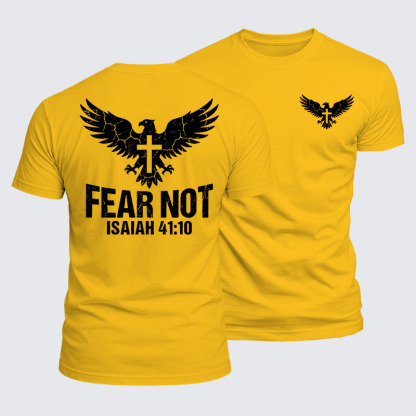 Fear Not Isaiah 41:10 Jesus God Christian  – Luxe Mercerized Interlock Cotton Tee