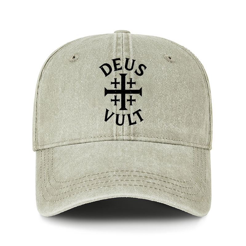 Heritage Washed Cap-Deus Vult
