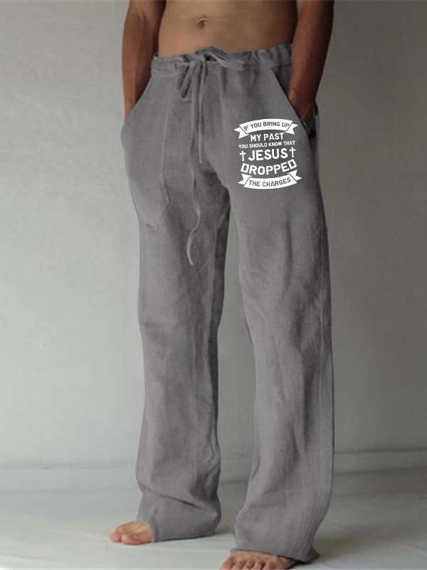 Men's Jesus Dropped The Charges Christian Beach Pants