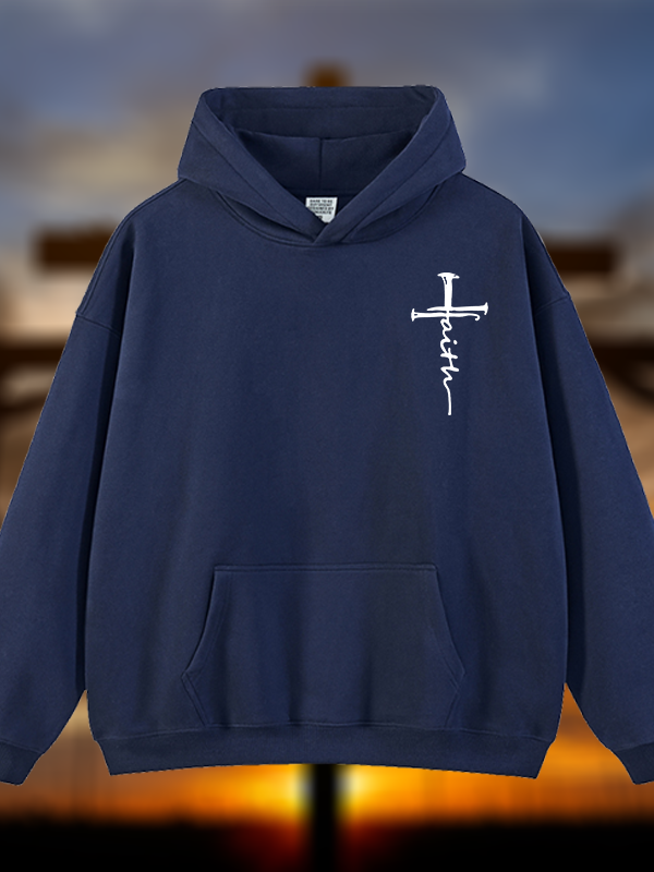 Cross Jesus God Christian Plush Fleece-Lined Hoodie