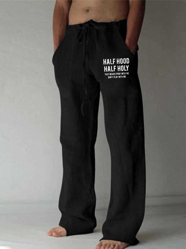 Half Hood Half Holy That Means Pray With Me Don't Play With Me Christian Beach Pants