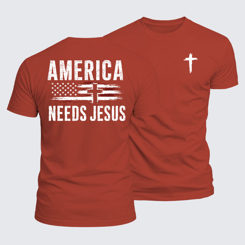 Luxe Mercerized Cotton Tee - America Needs Jesus