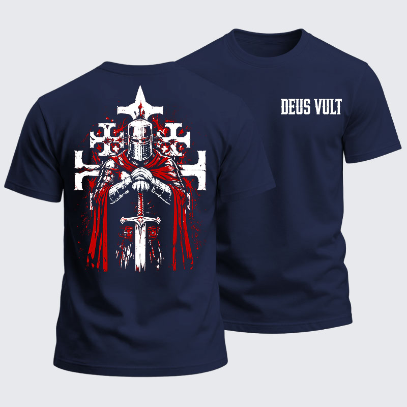 Heavyweight Cotton Tee - Deus Vult: God Wills It