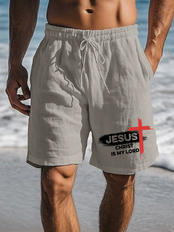 Jesus Christ Is My Lord Christian Beach Shorts