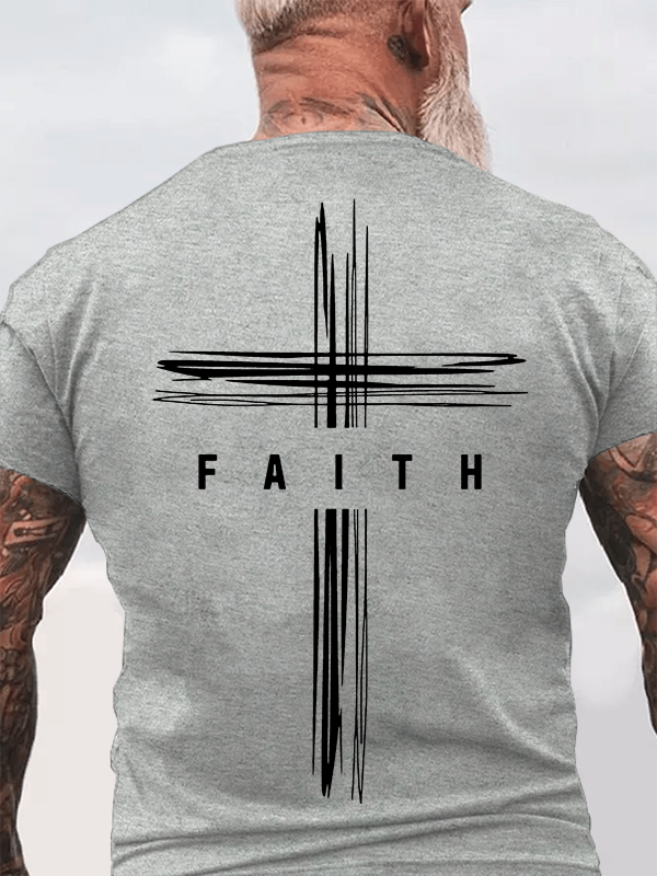 Faith Cross Jesus God Christian Cotton T-Shirt