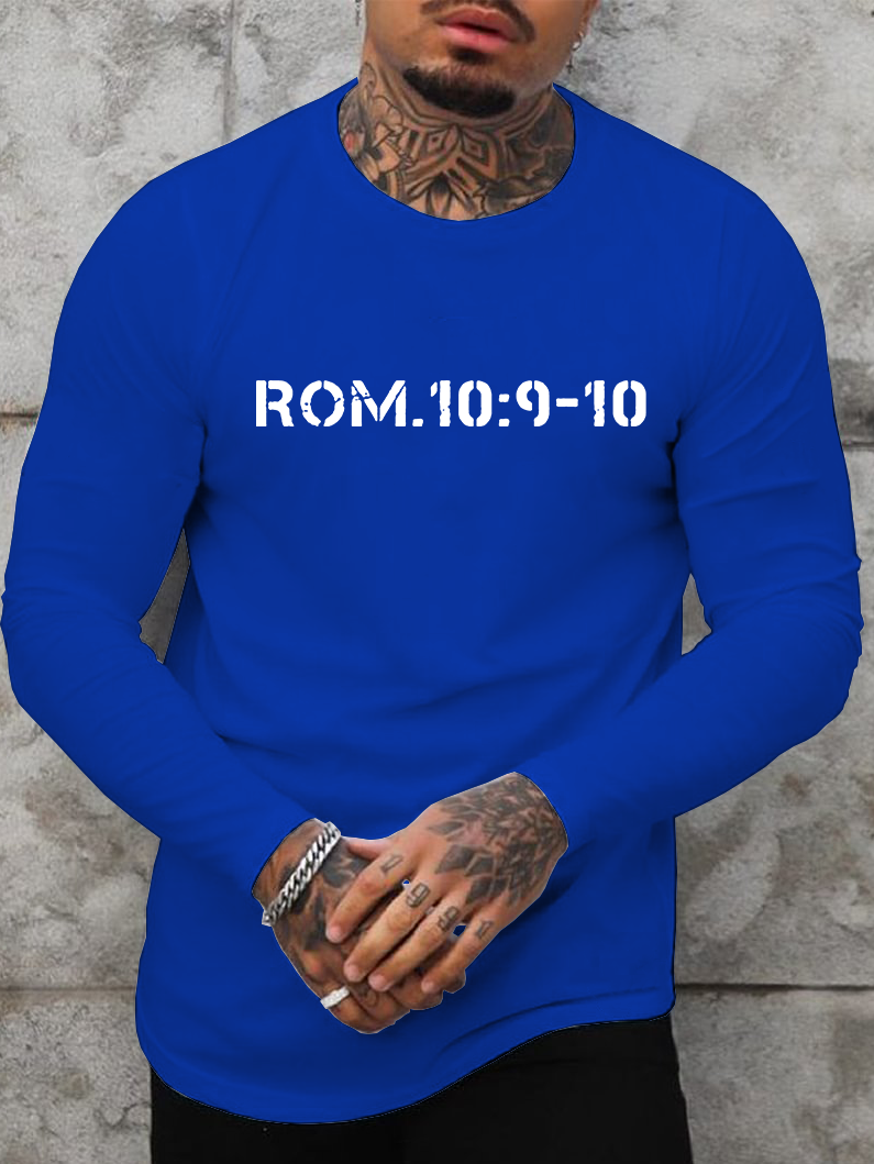 Romans 10:9-10 Jesus God  Christian Cotton Long Sleeve T-Shirt