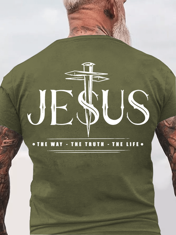 Jesus The Way The Truth The Life Jesus God Christian Cotton T-Shirt
