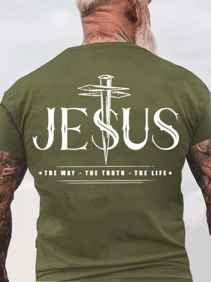 Jesus The Way The Truth The Life Jesus God Christian Cotton T-Shirt