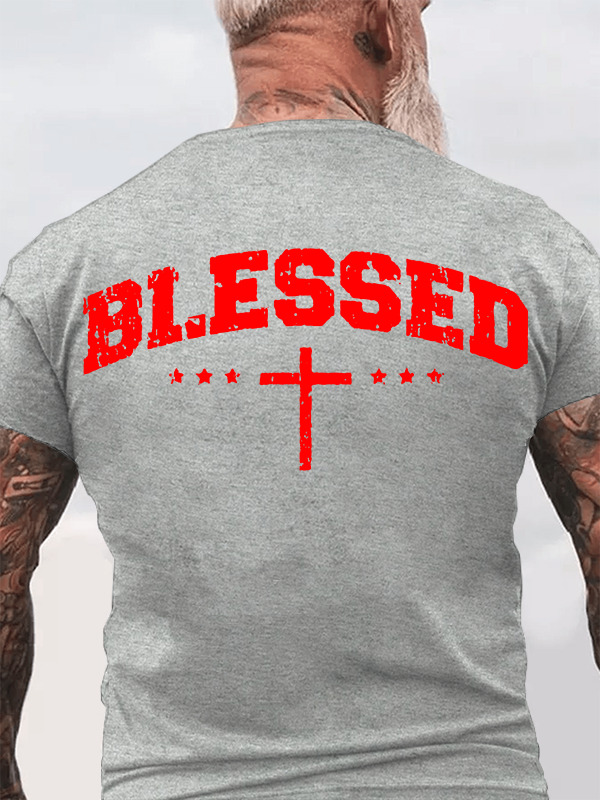 Blessed Cross  Jesus God Christian Cotton T-Shirt