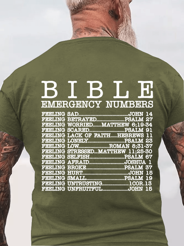 Christian Bible Emergency Numbers T-Shirt