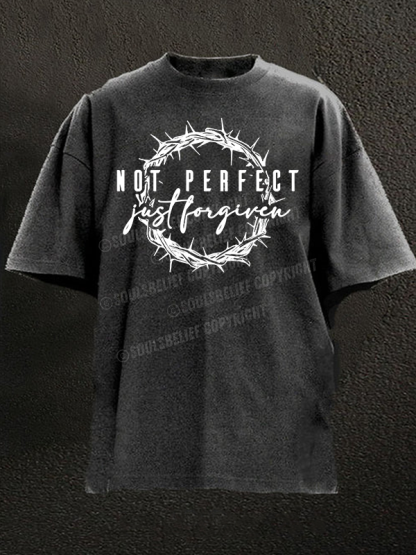 Not Perfect Just Forgiven Religious Christian Washed T-Shirt