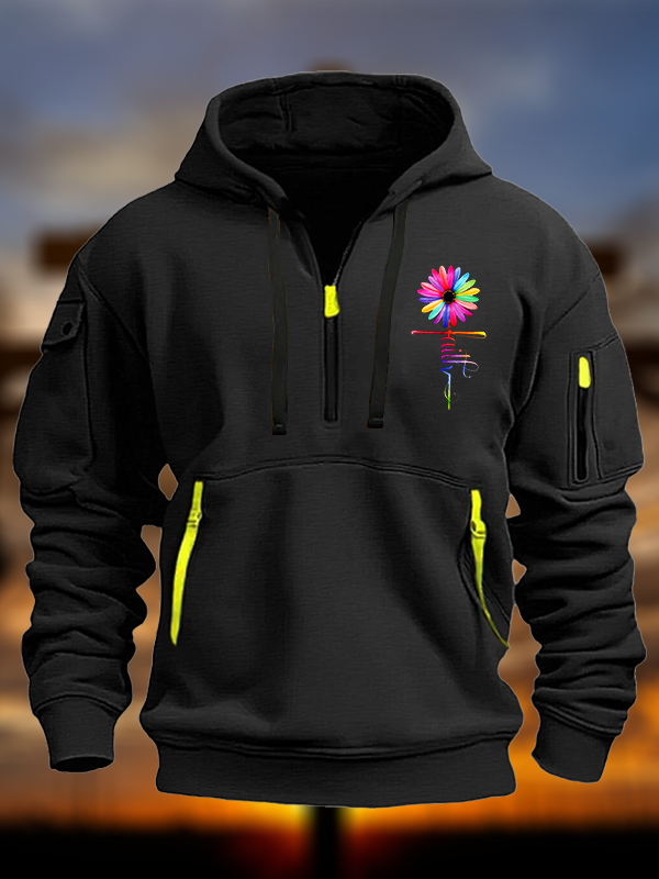 Colorful Sunflower Faith Jesus God Christian Zipper Hoodies