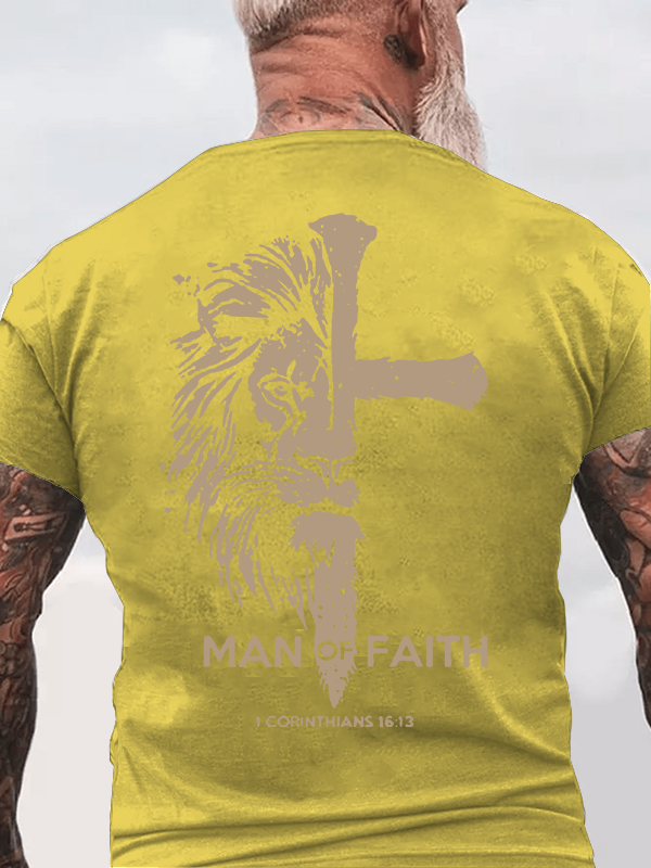 Man of Faith Jesus God Christian Cotton T-Shirt