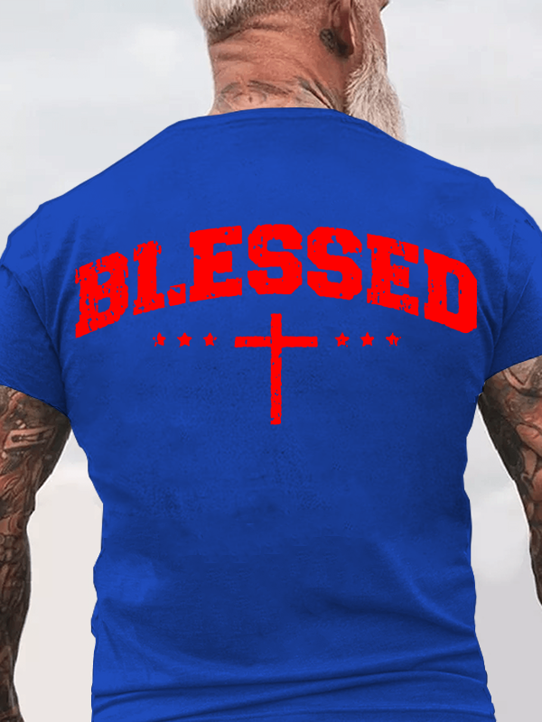 Blessed Cross  Jesus God Christian Cotton T-Shirt