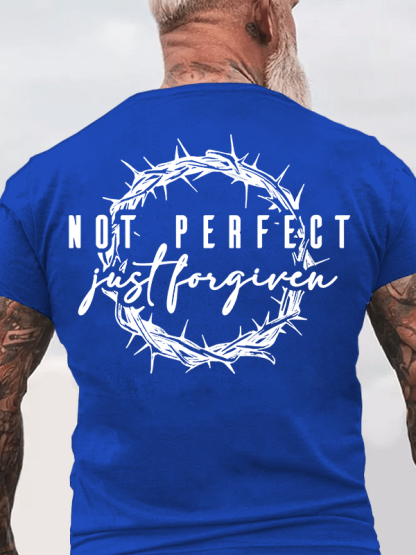 Not Perfect Just Forgiven Religious Jesus God Christian Cotton T-Shirt