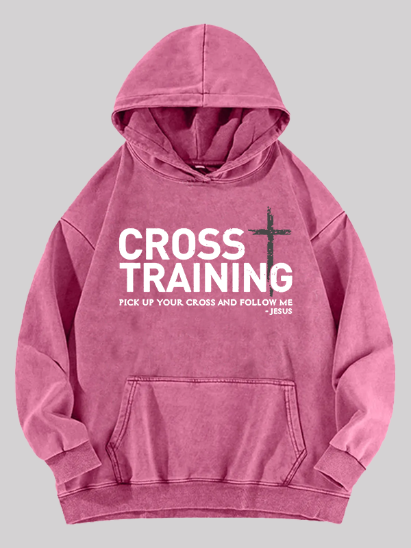 Cross Training Jesus God Christian Washed Hoodie