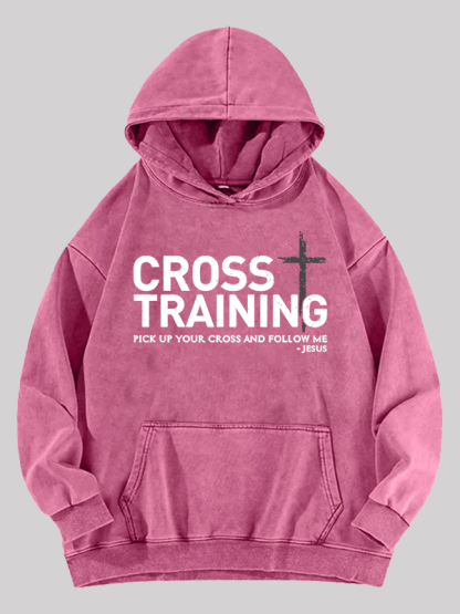 Cross Training Jesus God Christian Washed Hoodie