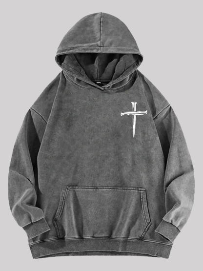Cross Jesus God Christian Washed Hoodie