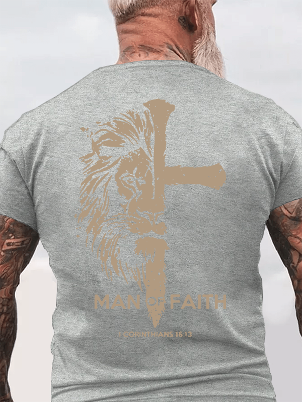 Man of Faith Jesus God Christian Cotton T-Shirt