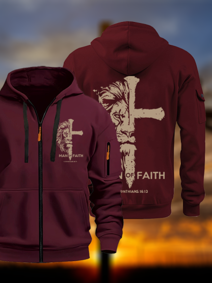 Man of Faith Jesus God Christian Zipper Hoodies