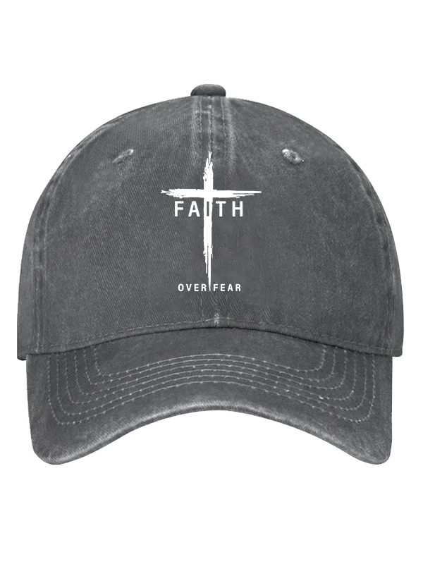 Faith Over Fear Cross Christian Hat