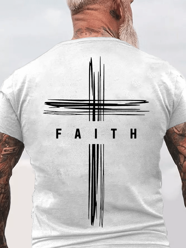Faith Cross Jesus God Christian Cotton T-Shirt