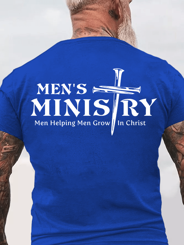 Men's Ministry ,Men Helping Men ,Church ministry Jesus God Christian Cotton T-Shirt