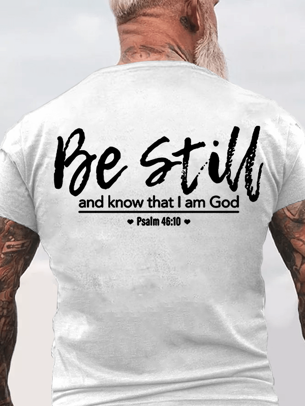 Psalm 46:10 Jesus God Christian Cotton T-Shirt
