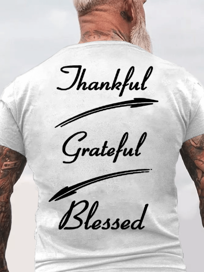Thankful Grateful Blessed Jesus God Christian Cotton T-Shirt