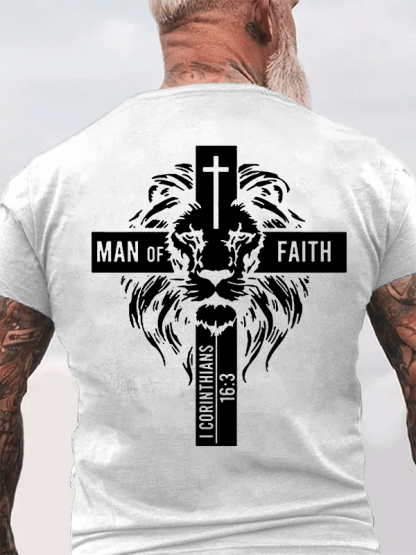Man of Faith  Jesus God Christian Cotton T-Shirt