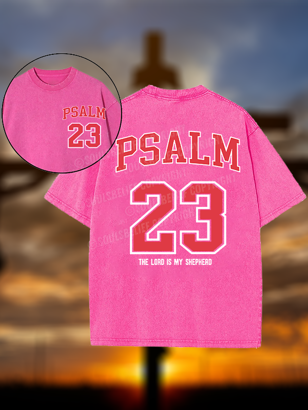 Psalm 23 Christian Washed T-Shirt