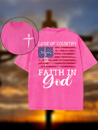 Faith In God Christian Washed T-Shirt
