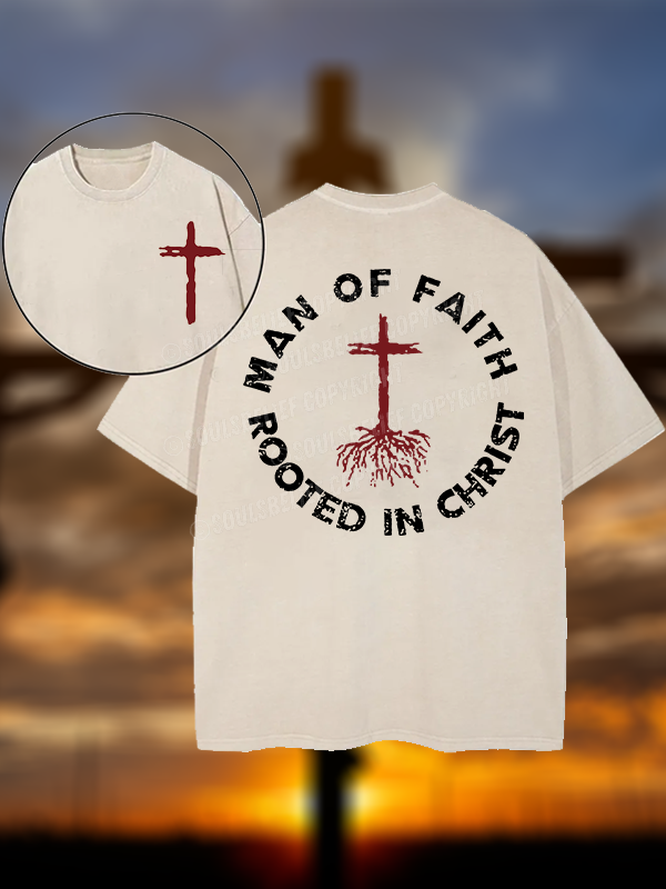 Man of Faith Christian Washed T-Shirt