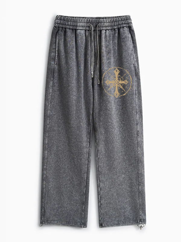Faith Is My Compass Jesus God Christian Washed Sweatpants
