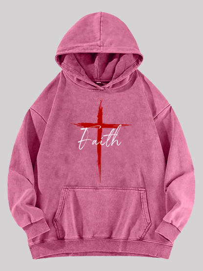Faith Jesus God Christian Washed Hoodie