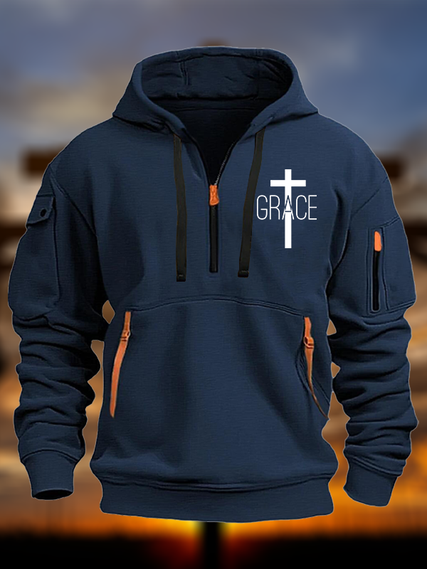 Grace Cross Jesus God Christian Zipper Hoodies