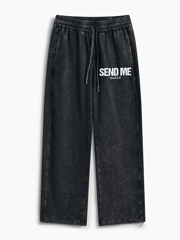 Isaiah 6:8 - SEND ME Jesus God Christian Washed Sweatpants