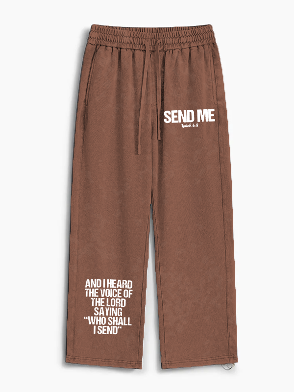 Send Me Isaiah 6:8 Jesus God Christian Washed Sweatpants