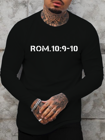Romans 10:9-10 Jesus God  Christian Cotton Long Sleeve T-Shirt